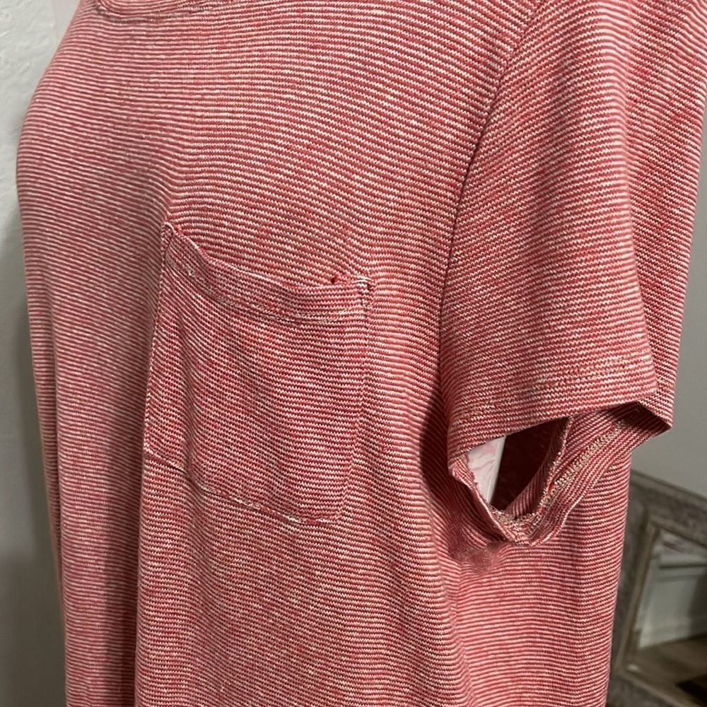 - Prana Red Striped Hemp One Pocket Shirt Dress - Picture 7 of 12